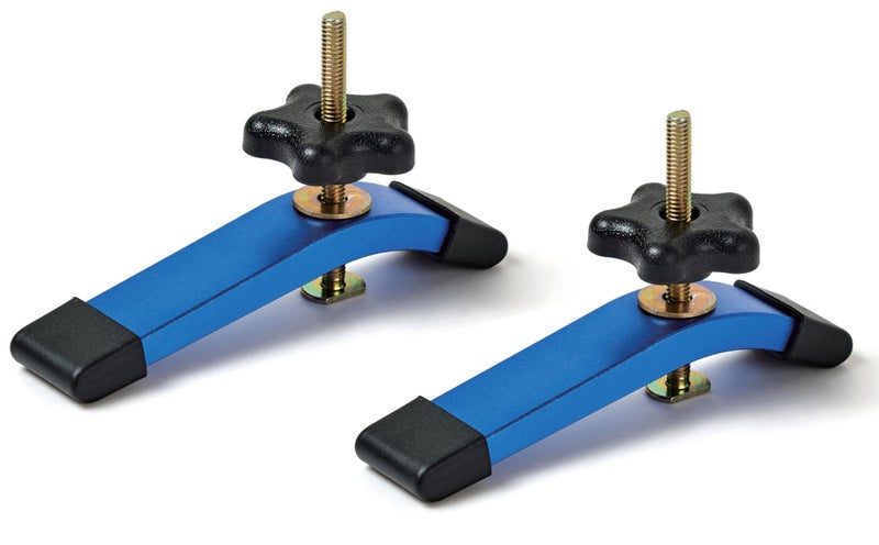 HOTTARGET Aluminum T-track Hold Down Clamps,6-3/8"L x 1-1/4"Width-Woodworking and Clamps - High Strength Aluminum Alloy 6063 - Fine Sandblast Anodized - Blue Color (T-track Hold Down Clamps 2pk) - Image 1